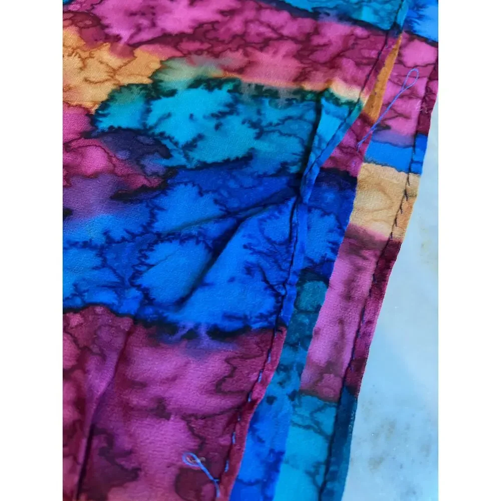 Large watercolor jewel tone scarf